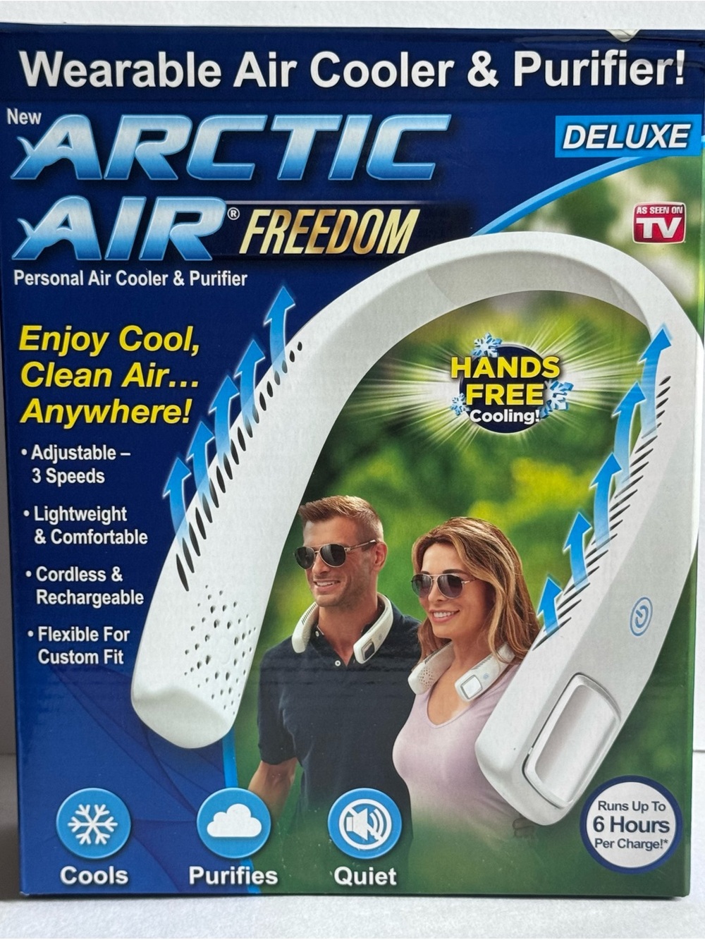 Arctic Air Freedom Wearable Personal Air Cooler & Purifier - White